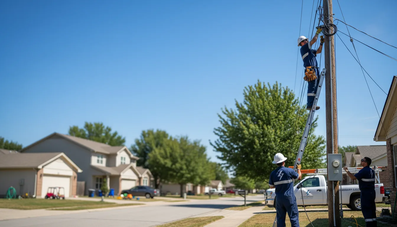 Residential electrician providing installation services in Lawn, TX